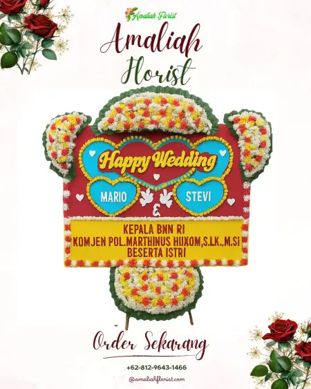 Papan Bunga Pernikahan Paduan Rajawali